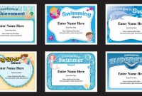 Swimming Certificates Templates | Swim Awards | Swimming Coach regarding Swimming Award Certificate Template