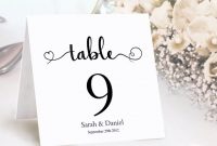 Table Numbers Printable Wedding Table Card Template Diy intended for Table Number Cards Template