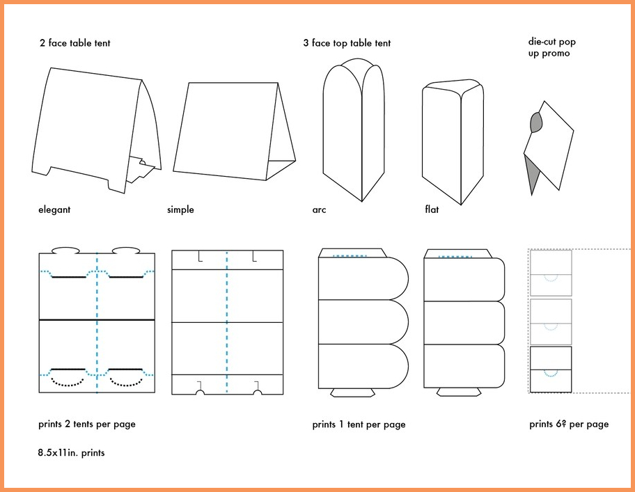 Table Tent Template Indesign Table Tent Templates Word pertaining to Blank Tent Card Template