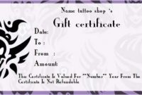 Tattoo Gift Certificate Template 12 Free Templates To Boost inside Tattoo Gift Certificate Template