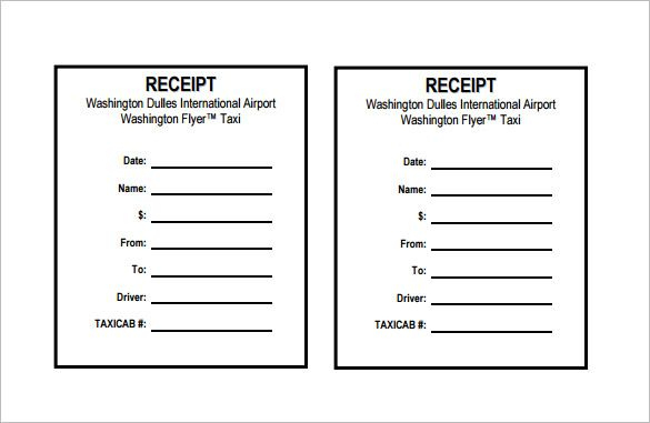 Taxi Receipt , Receipt Template Doc For Word Documents In for Blank Taxi Receipt Template