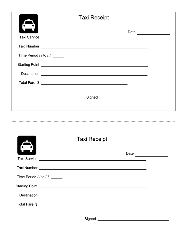 Taxi Receipt Template pertaining to Blank Taxi Receipt Template
