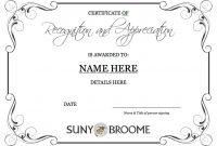 Template: Certificate Of Recognition & Appreciation intended for Template For Recognition Certificate
