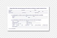 Template Customer Service Form, Mechanic Shop, Template in Customer Information Card Template