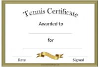 Tennis Certificate Template Free | Certificate Templates throughout Tennis Certificate Template Free