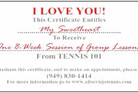 Tennis Gift Certificates For Private And Group Tennis regarding Tennis Gift Certificate Template
