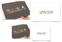 Thank You For Your Business Note Card Template Design with regard to Thank You Note Card Template