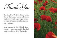Thank You Note Funeral Etiquette Donation | Funeral Thank for Sympathy Thank You Card Template