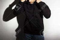 The Guy In The Blank Black Hoodie, Sweatshirt, Stand, Smiling.. inside Blank Black Hoodie Template