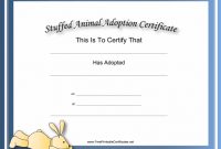 This Free, Printable, Stuffed Animal Adoption Certificate Is for Pet Adoption Certificate Template