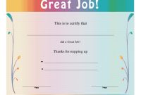 This Multicolored Certificate Thanks The Recipient For within Good Job Certificate Template