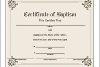 This Printable Baptismal Certificate Has A Classic Look And pertaining to Christian Baptism Certificate Template