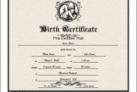This Printable Birth Certificate Has An Engraved Look And with Baby Death Certificate Template