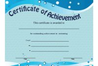 This Printable Certificate Of Achievement Features Blue with regard to Free Swimming Certificate Templates