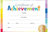 This Simple Yet Colorful Painted Palette Certificate Of Ac with Certificate Of Achievement Template For Kids