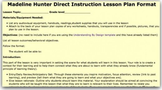 Top 10 Lesson Plan Template Forms And Websites | Hubpages regarding Madeline Hunter Lesson Plan Blank Template