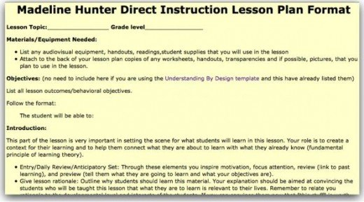Top 10 Lesson Plan Template Forms And Websites | Hubpages with regard to Madeline Hunter Lesson Plan Template Blank
