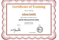 Training Certificate Template | Certificate Templates, Free in Training Certificate Template Word Format