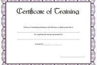 Training Certificate Template | Training Certificate for Training Certificate Template Word Format