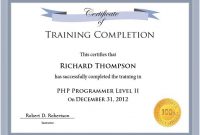Training Certificate Template | Training Certificate with regard to Free Certificate Of Completion Template Word