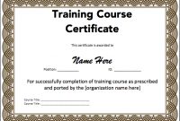 Training Certificate Template Word Format In 2020 in Certificate Of Participation Template Word
