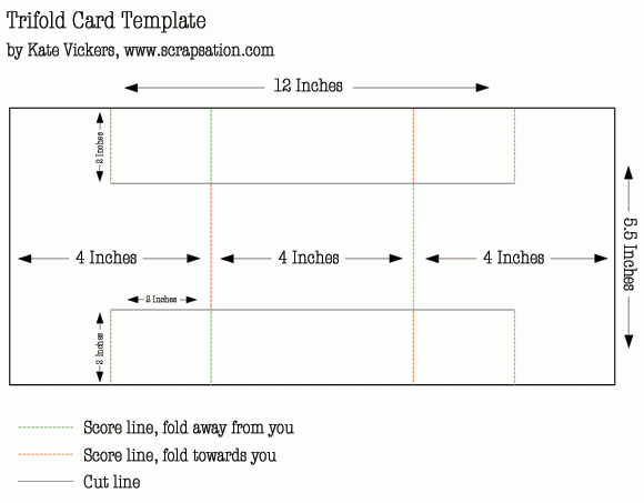 Tri Fold Card Template-- Tutorial | Dreidimensionale Karten within Three Fold Card Template