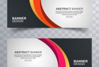 Two Wavy Web Banners Header Vector Design Template For Free inside Website Banner Design Templates
