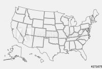 Usa Map Outline. United States Vector Blank Map. Us Line Map inside Blank Template Of The United States