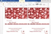 Valentine Cards Maker Template For Word Online regarding Valentine Card Template Word