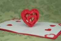 Valentine's Day Pop Up Card: 3D Heart Tutorial | Heart Pop in Twisting Hearts Pop Up Card Template