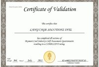 Validation Certificate Template (1 (Dengan Gambar) intended for Validation Certificate Template