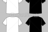 Vector Template Of Blank Basic T-Shirt for Blank Tee Shirt Template