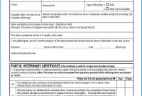 Veterinary Health Certificate Template (3 for Rabies Vaccine Certificate Template
