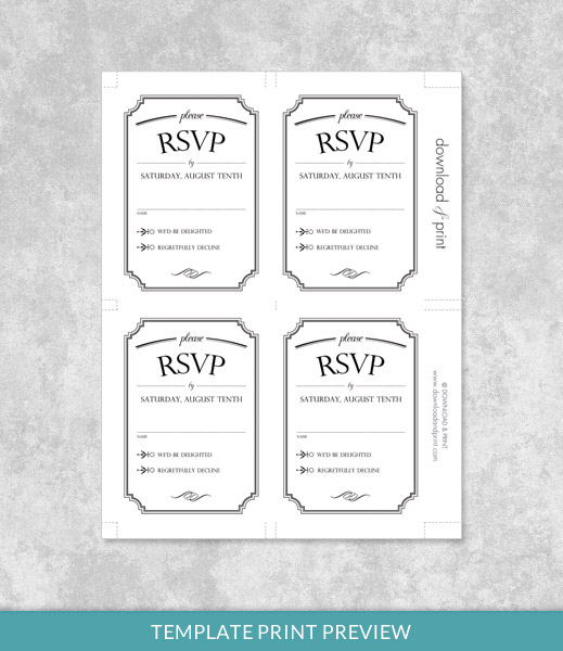Vintage Wedding Type Rsvp Card Template intended for Template For Rsvp Cards For Wedding
