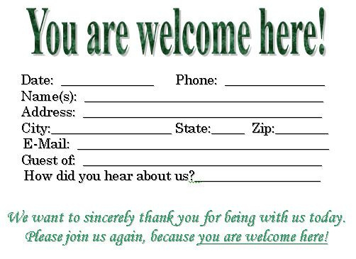Visitor Card Template You Can Customize | Card Template with Church Visitor Card Template