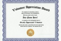 Volunteer Appreciation Award Certificate – Custom Gift pertaining to Volunteer Award Certificate Template
