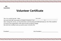 Volunteer Appreciation Certificate Templates New Volunteer intended for Volunteer Certificate Templates