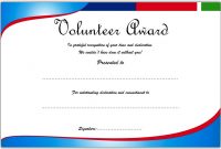 Volunteer Award Certificate Template (1) | Professional in Volunteer Of The Year Certificate Template
