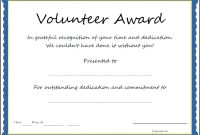 Volunteer Award Certificate Template (2) – Templates Exam within Volunteer Award Certificate Template