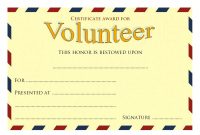 Volunteer Award Certificate Template (2) – Templates Example with regard to Volunteer Of The Year Certificate Template