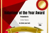 Volunteer Certificate Of Appreciation | Editable regarding Volunteer Of The Year Certificate Template