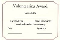 Volunteer Certificate Templates – Best Samples intended for Volunteer Certificate Templates