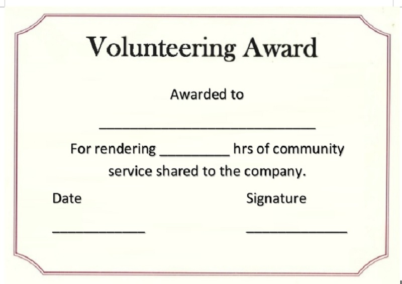 Volunteer Certificate Templates - Best Samples intended for Volunteer ...