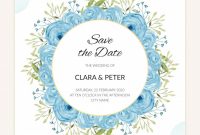 Watercolor Blue Floral Save The Date Card Template | Premium intended for Save The Date Cards Templates
