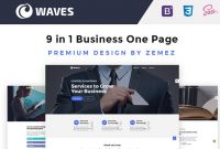 Waves – 9 In 1 Business One Page Website Template – Zerotheme throughout One Page Business Website Template