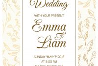 Wedding Invitation Card Template Swirl Leaves Gold with regard to Invitation Cards Templates For Marriage
