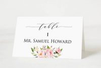 Wedding Place Cards Template, Printable Head Table Place pertaining to Place Card Setting Template