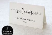 Wedding Place Cards, Wedding Place Card Printable, Place inside Paper Source Templates Place Cards