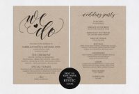 Wedding Program Template within Michaels Place Card Template