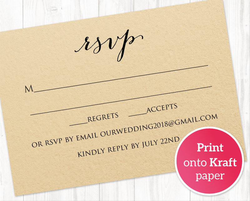 Wedding Rsvp Card Template · Wedding Templates And Printables with regard to Template For Rsvp Cards For Wedding